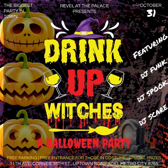 HALLOWEEN Club Event Instagram post Template PosterMyWall
